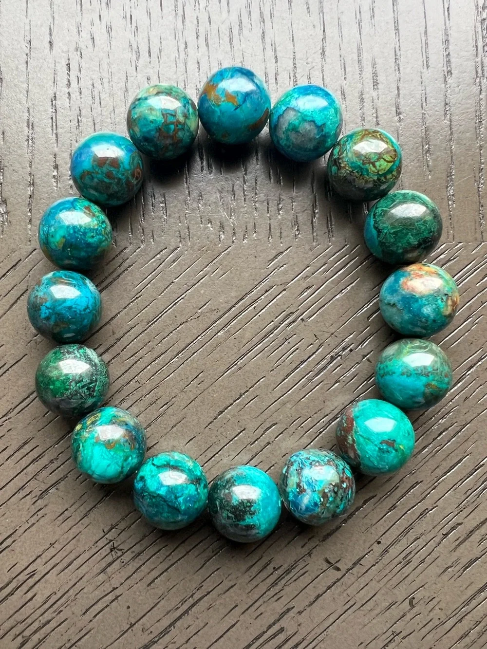HQ Chrysocolla bracelet 13mm SIZE 7’